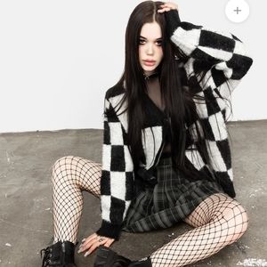 🖤🤍 NWT Two-Tone Checkerboard Cardigan